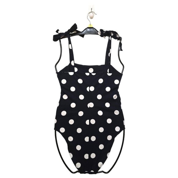 Zara Trafaluc Collection Navy Polka Dot Tie Shoulder Bodysuit Sz XS - Picture 3 of 10